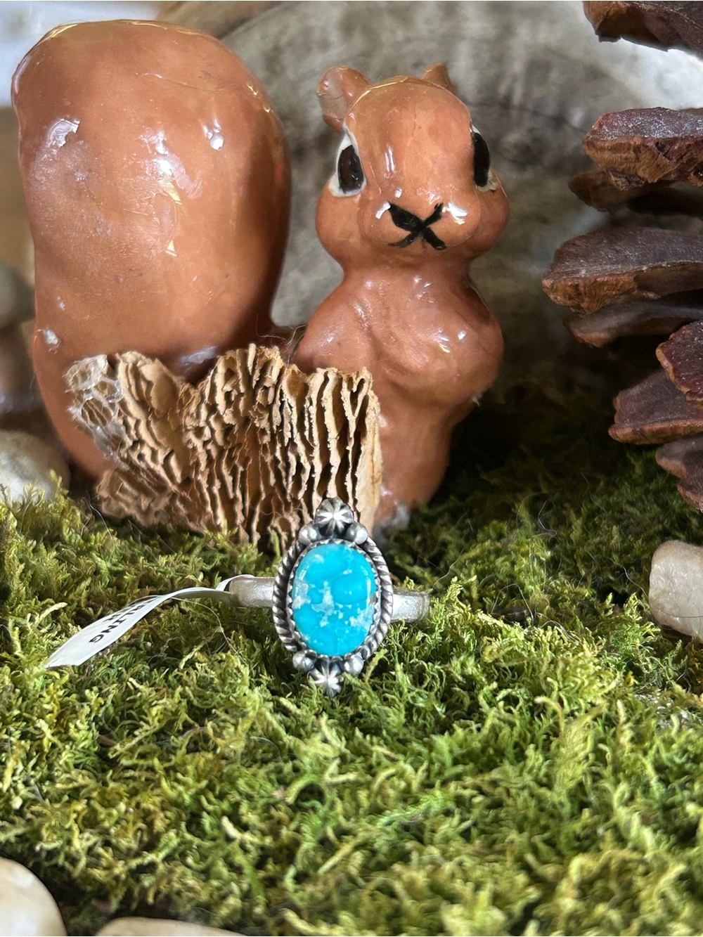 925 Sterling dreamy white water turquoise ring